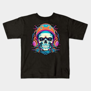 Skull Psychedelic Voyager Astronaut Kids T-Shirt
